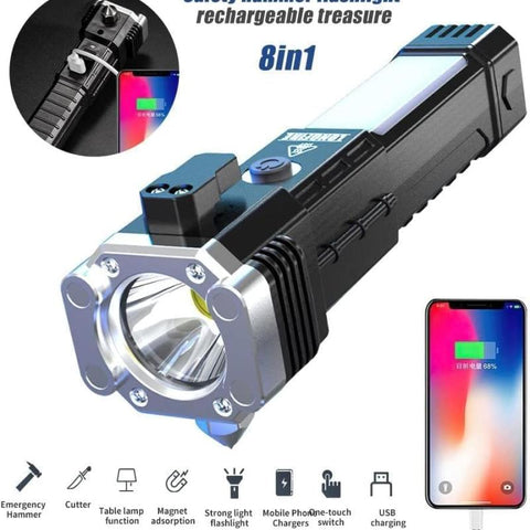 Multifunction 8in1 Portable Led Flashlight Rechargeable LED Torch Flashlight